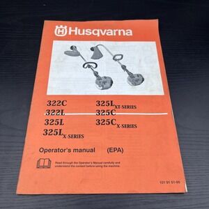 Vintage Husqvarna 322C 322L 325-X Operator's‎ Manual OEM Trimmer Guide